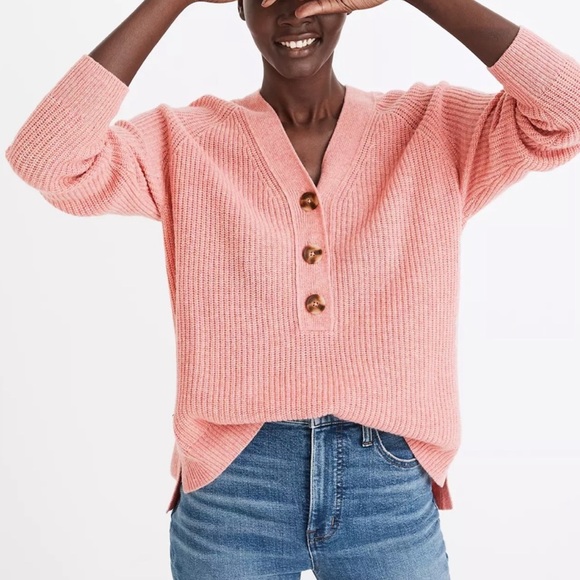 Madewell Sweaters - Madewell Sz M Ribbed Henley Sweater EUC